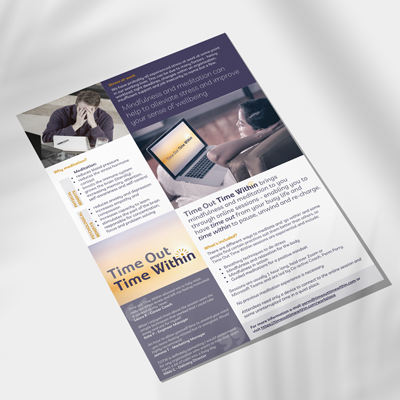Time Out Time Within - In the Workplace Flyer