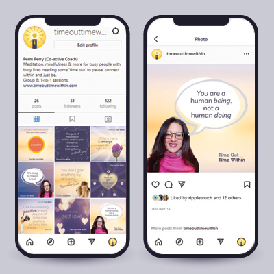 Time Out Time Within - Instagram on mobile phone